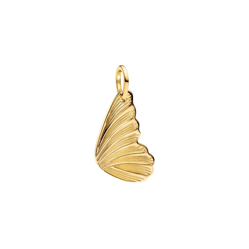Charm PANDORA - Pendente Ali di Farfalla da incidere Placcatura in Oro 14k - 364015C00