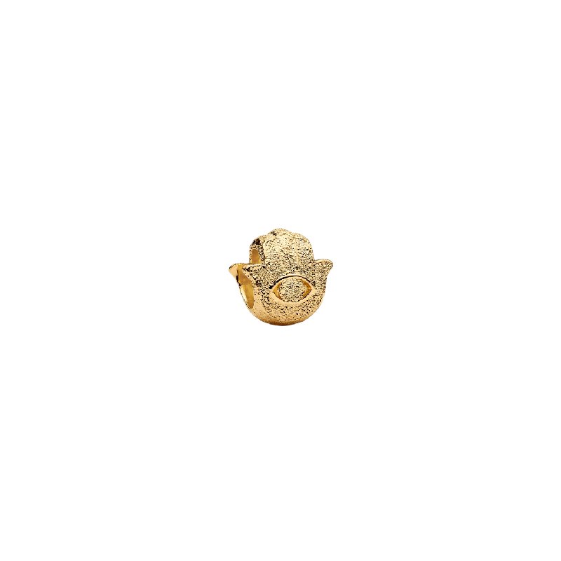 Charm PANDORA - Mini Charm Mano di Fatima effetto diamantato Placcatura in Oro 14k - 764042C00