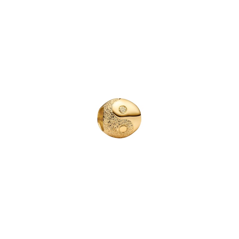 Charm PANDORA - Mini Charm Yin & Yang effetto diamantato Placcatura in Oro 14k - 764045C00