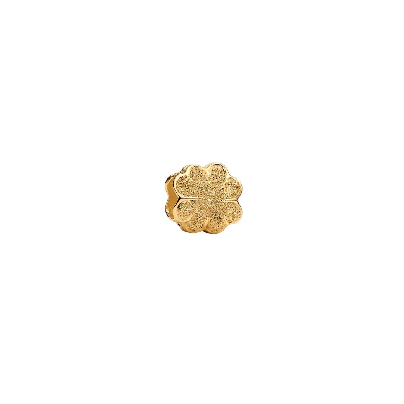 Charm PANDORA - Mini Charm Quadrifoglio effetto diamantato Placcatura in Oro 14k - 764047C00
