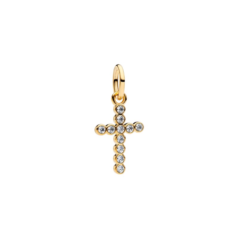 Charm PANDORA - Pendente Croce Luminosa Placcatura in Oro 14k - 764063C01